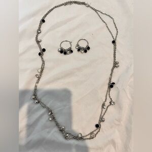 Elegant Silver and Black Jewelry Set